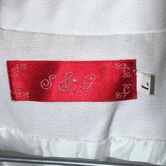 S&G Apparel White blazer - tie closure - Size L - Picture 3 of 4